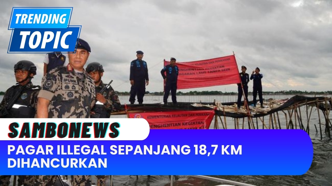 Pihak Berwenang Indonesia Hapus 18,7 km Pagar Laut Ilegal di Banten